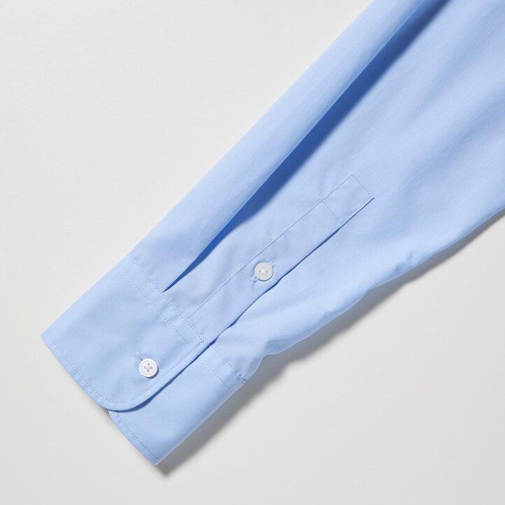 blå uniqlo extra fine cotton damblus
