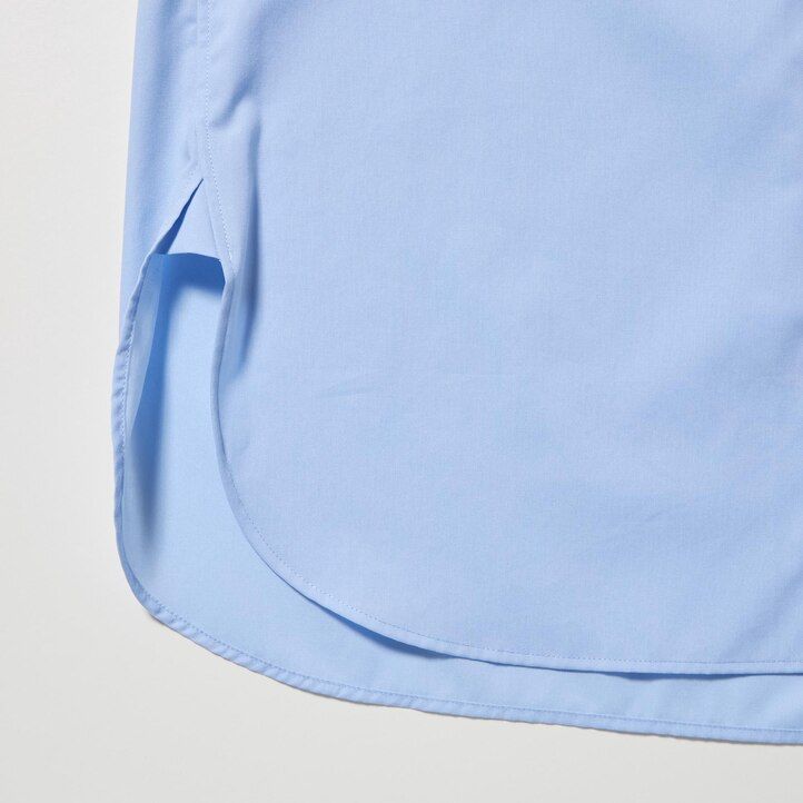 blå uniqlo extra fine cotton damblus