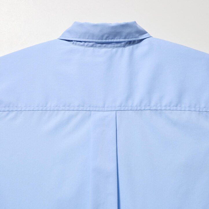 blå uniqlo extra fine cotton damblus