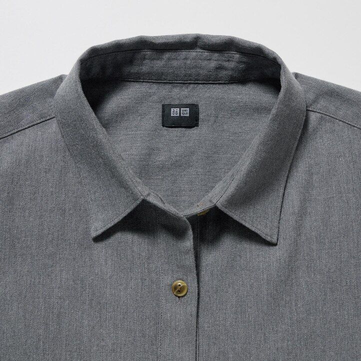 rosa uniqlo blus med mjuka borstade ärmar för kvinnor