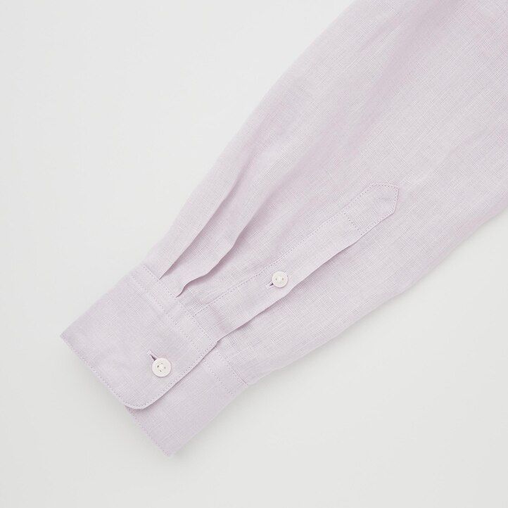 vit uniqlo 100 premium linneärmad damblus