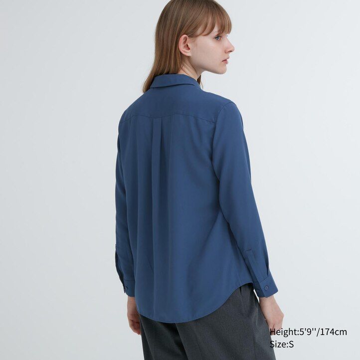 dam uniqlo rayon Ärmblus rosa
