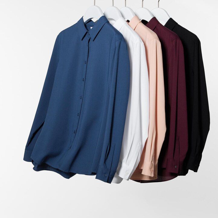 dam uniqlo rayon Ärmblus rosa
