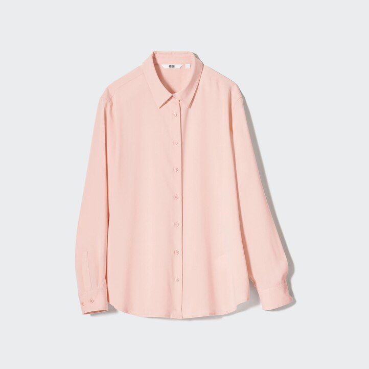 dam uniqlo rayon Ärmblus rosa