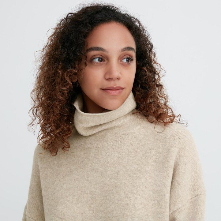 dam uniqlo souffle garn Ärmklänning grön