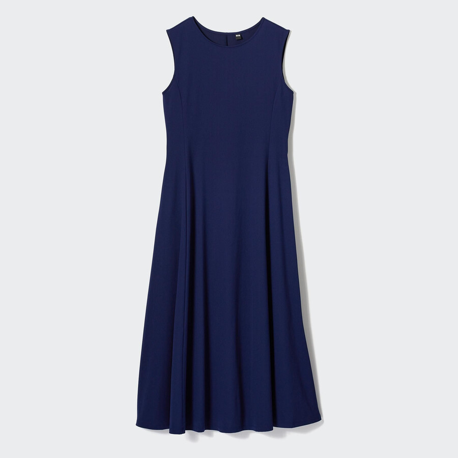 marinblå uniqlo airism ultra stretch Ärmlös klänning för dam