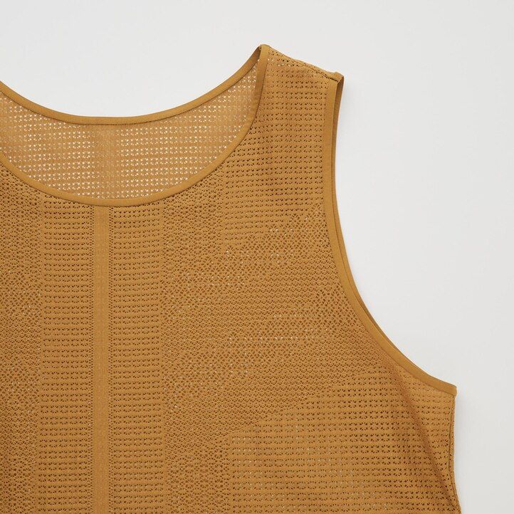 brun uniqlo mesh Ärmlös maxiklänning dam