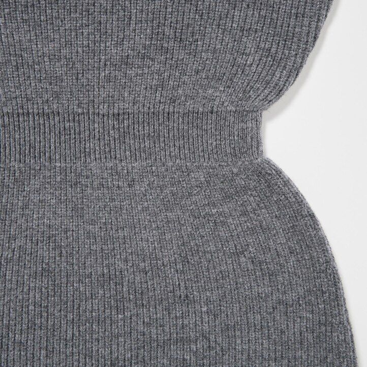 uniqlo stickad damklänning med båtringning och Ärmar svart