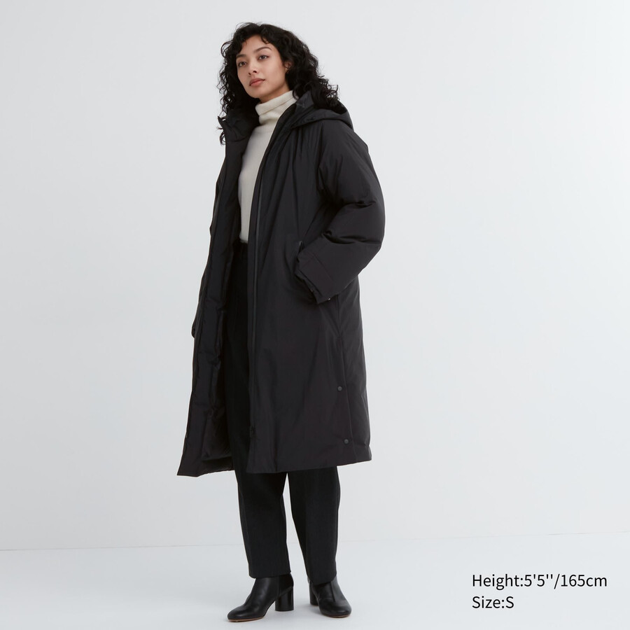 svarta uniqlo ultra warm hybrid dunjackor för dam