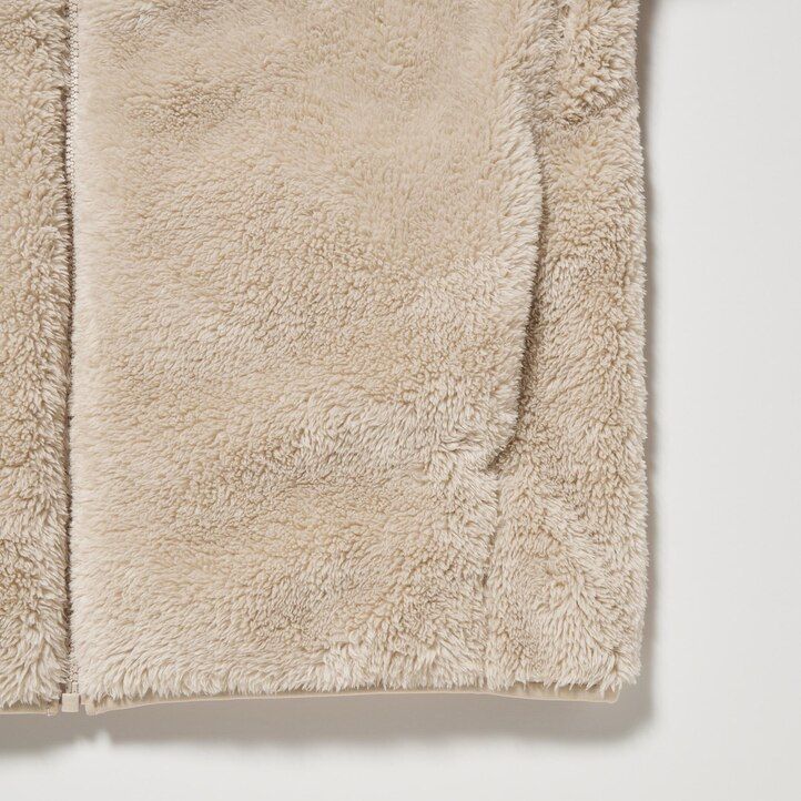 uniqlo fluffy fleece zipless damjackor svarta