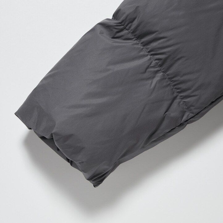 grå uniqlo powder soft down nanodesign damjackor