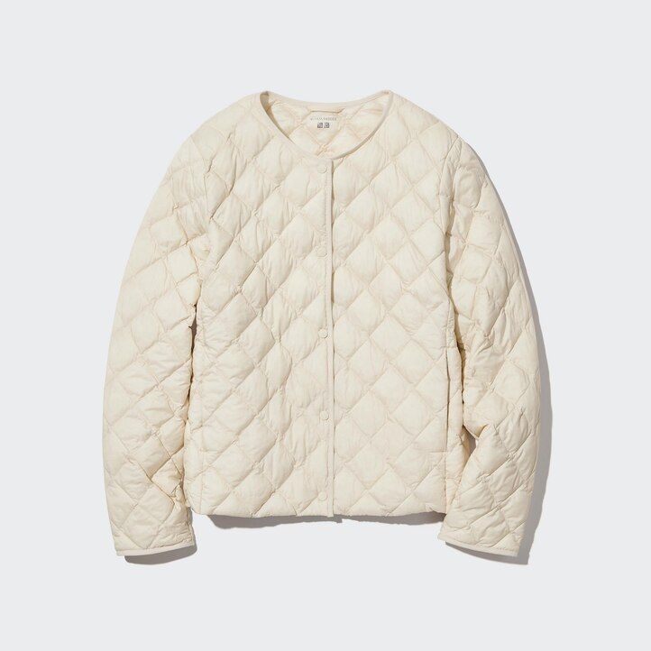 svarta uniqlo varma vadderade quiltade jackor för dam