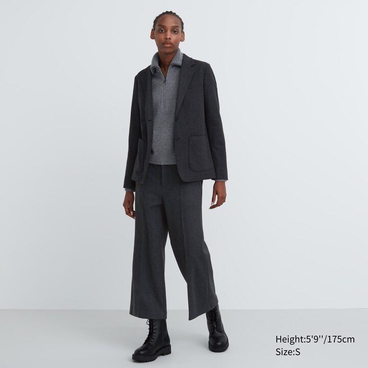 uniqlo brushed jersey damjackor svarta