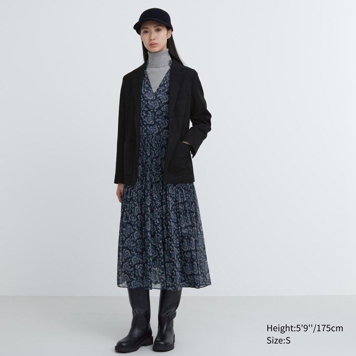 uniqlo brushed jersey damjackor svarta