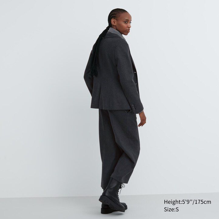 uniqlo brushed jersey damjackor svarta
