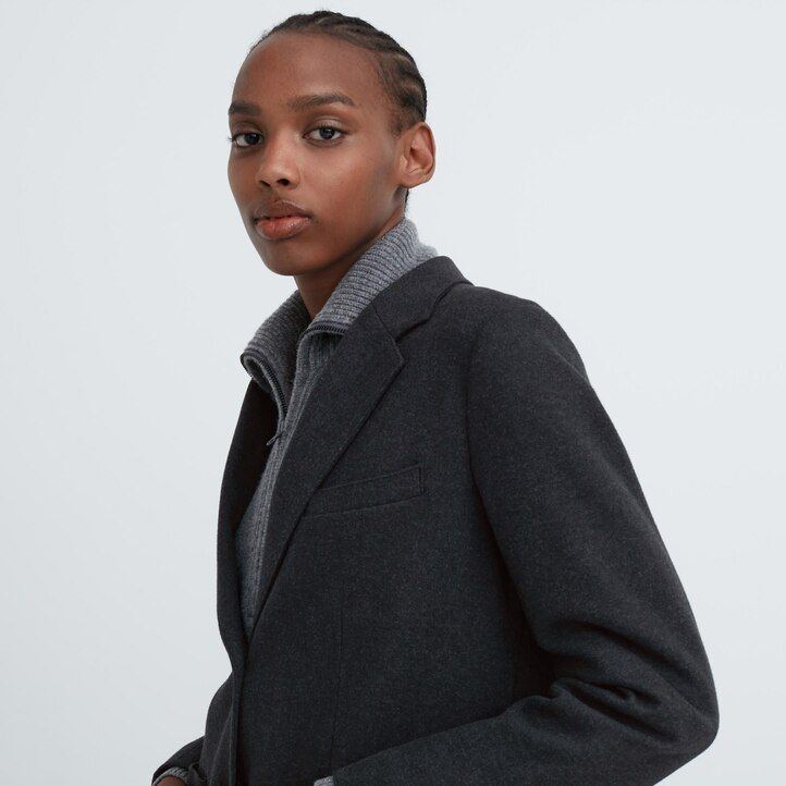 uniqlo brushed jersey damjackor svarta