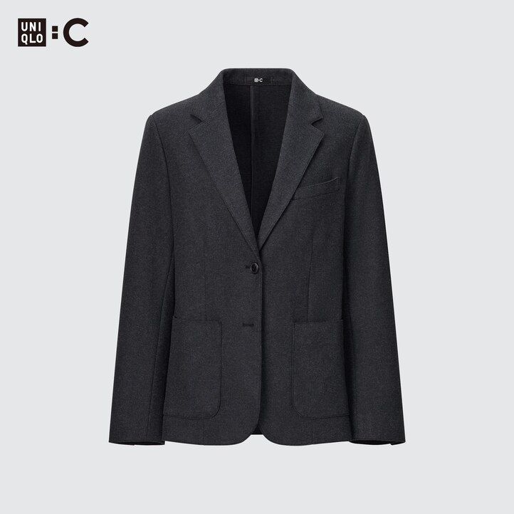 uniqlo brushed jersey damjackor svarta