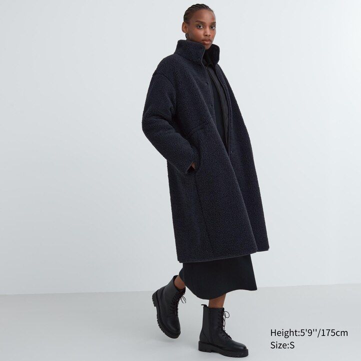 uniqlo fleecejackor med ståkrage i beige för damer