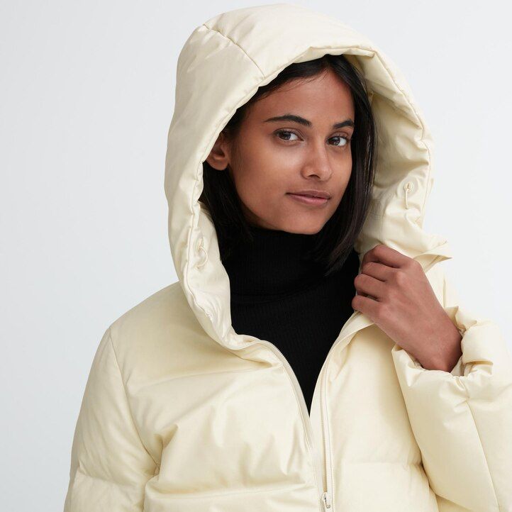 uniqlo sömlösa dunjackor för kvinnor olivgrön