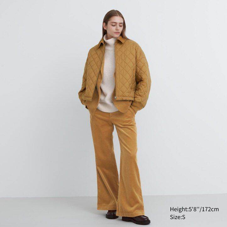 bruna uniqlo varm vadderad blouson damjackor