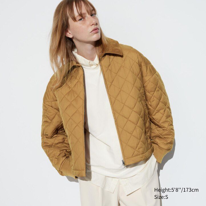 bruna uniqlo varm vadderad blouson damjackor
