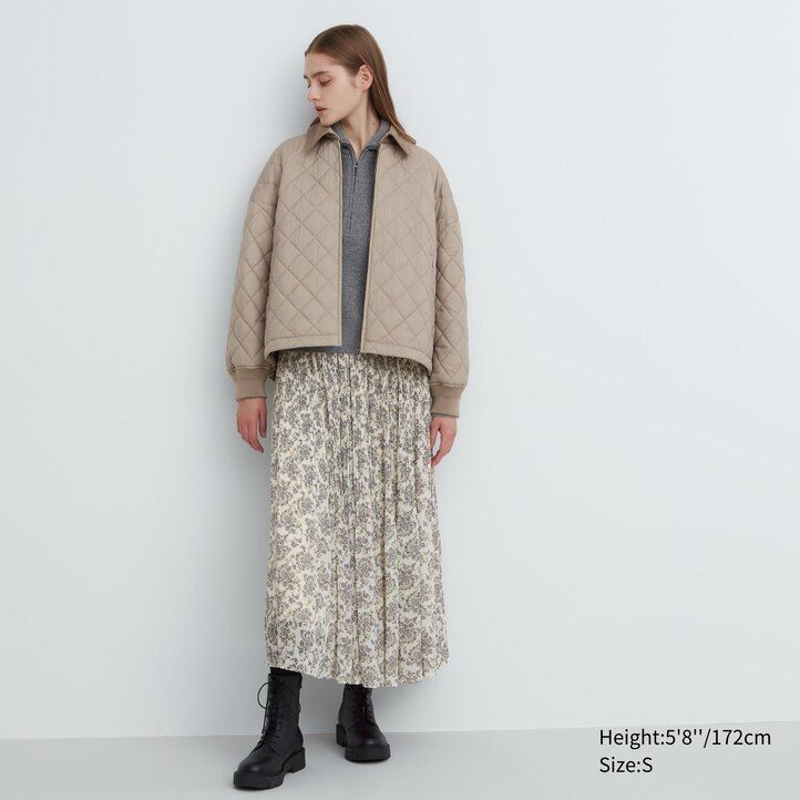bruna uniqlo varm vadderad blouson damjackor