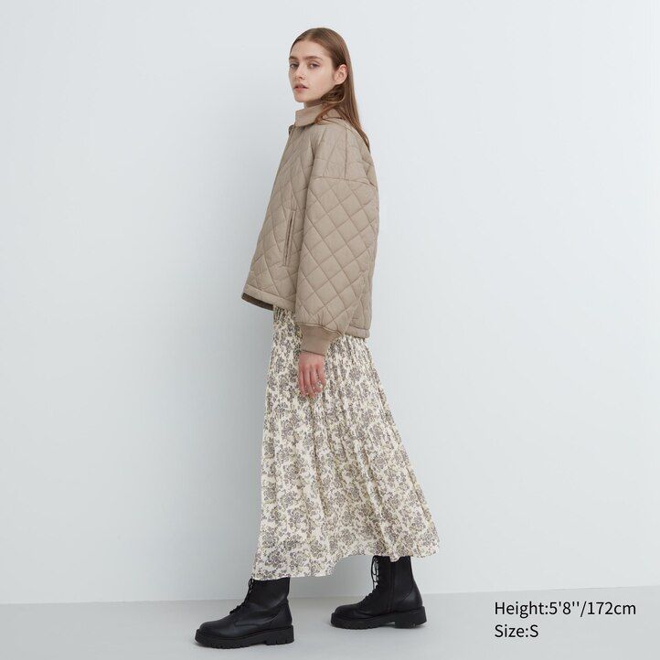 bruna uniqlo varm vadderad blouson damjackor