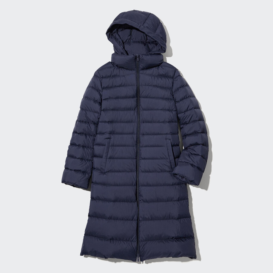 marinblå uniqlo ultra light down jackor för dam
