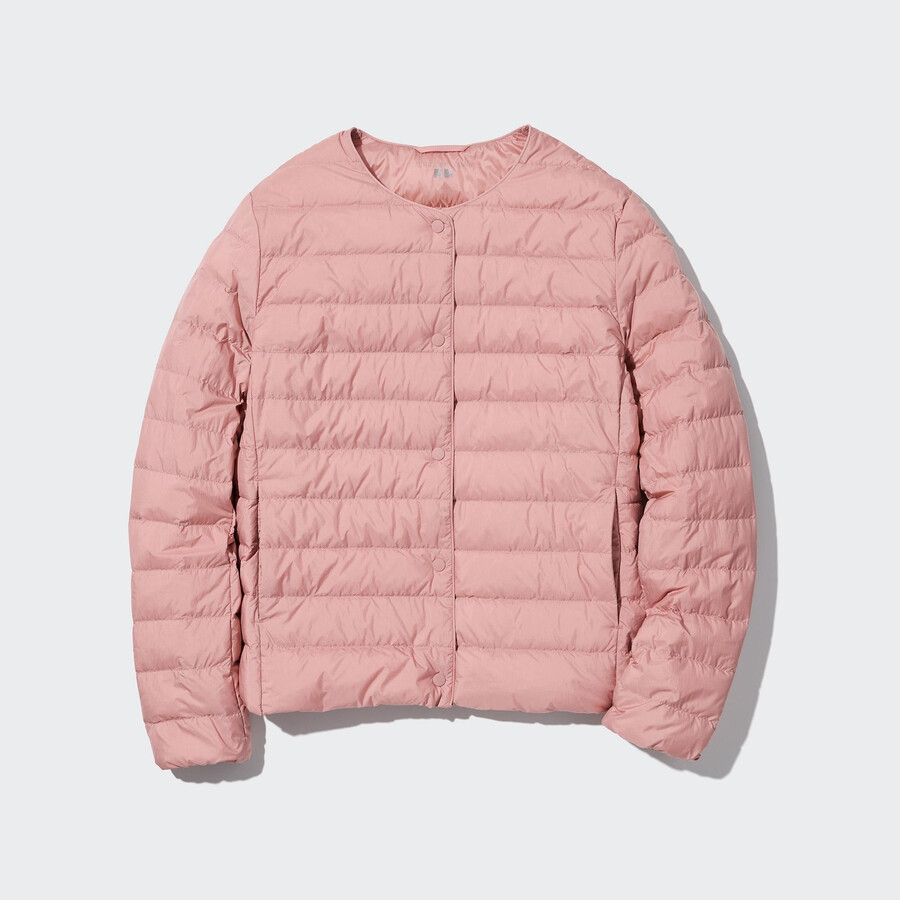 rosa uniqlo ultra light down compact damjackor