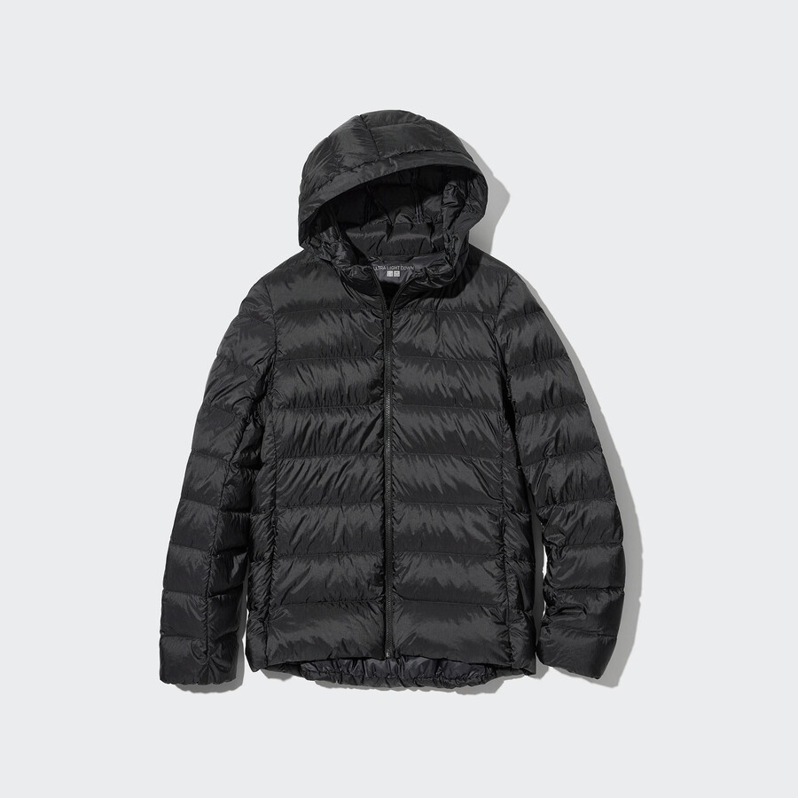svarta uniqlo ultra light dunjackor för dam