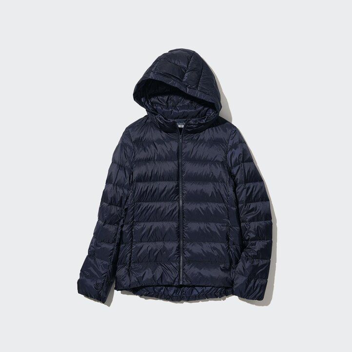 marinblå uniqlo ultra light dunjackor för dam