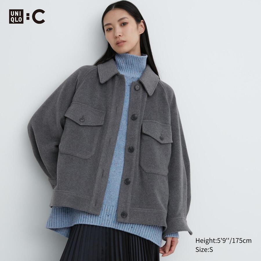 grå uniqlo oversized jackor för dam