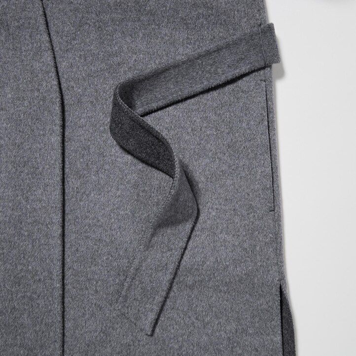 uniqlo ullblandad omlottjacka för kvinnor i marinblått