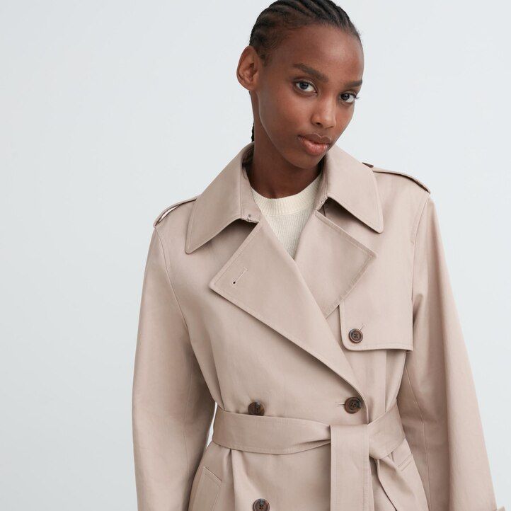uniqlo trench damjackor marinblå