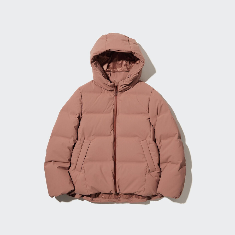 uniqlo seamless dunjackor dam orange