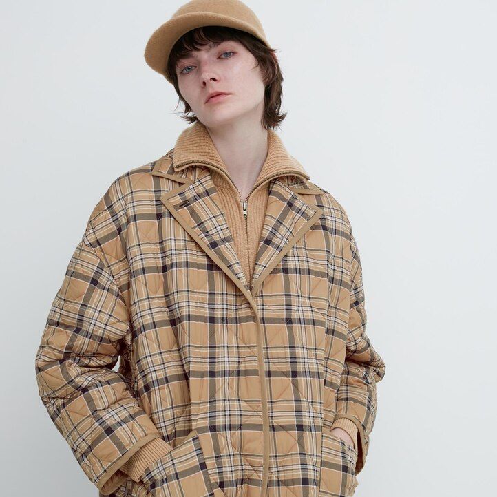 uniqlo varm vadderade Överdimensionerade damjackor grå