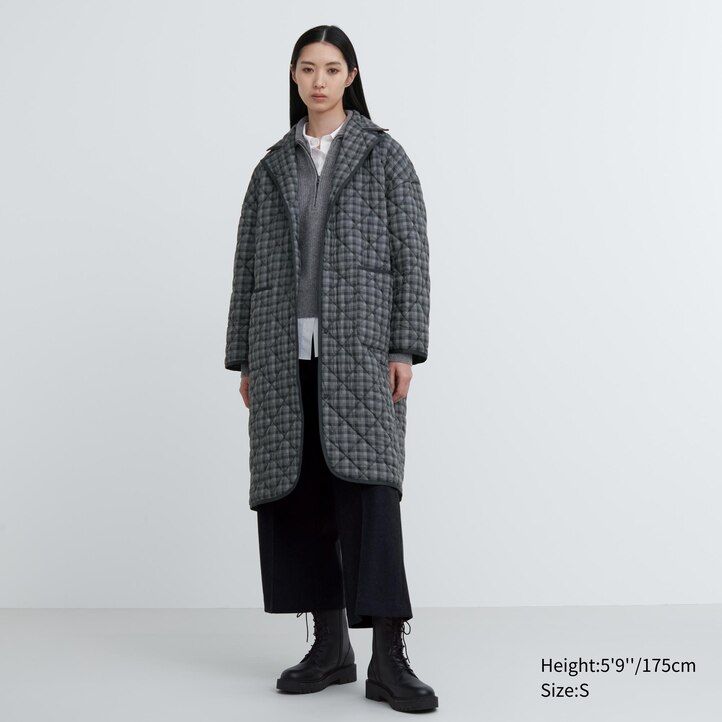 uniqlo varm vadderade Överdimensionerade damjackor grå