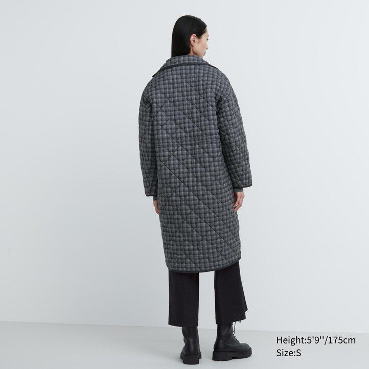 uniqlo varm vadderade Överdimensionerade damjackor grå