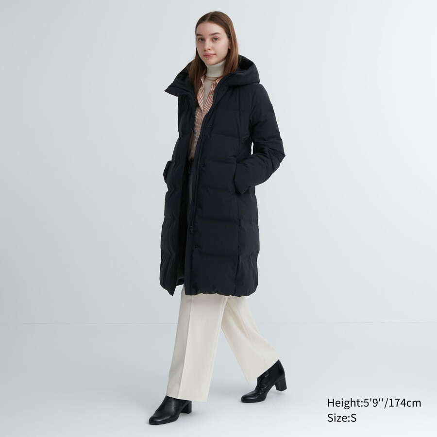 uniqlo sömlösa dunjackor svarta för kvinnor