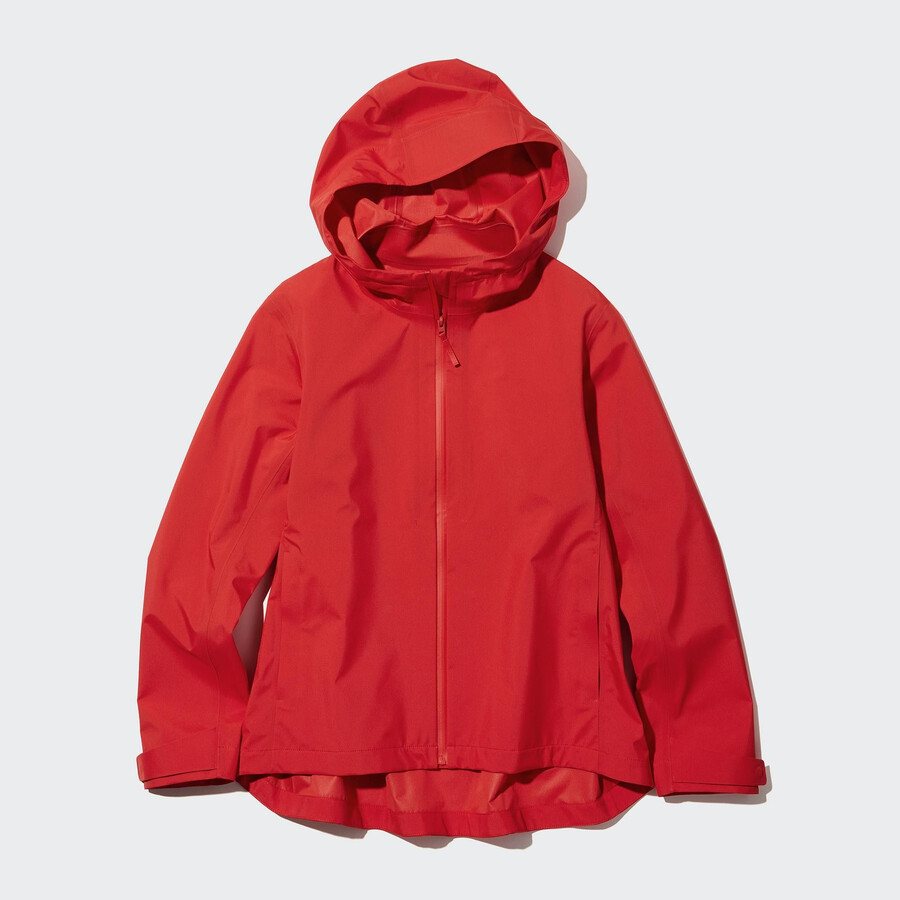dam uniqlo blocktech jackor röda