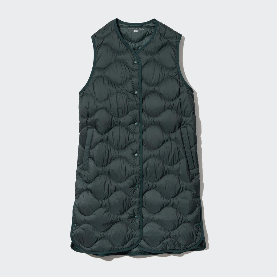 mörkgröna uniqlo ultra light dunjackor för dam