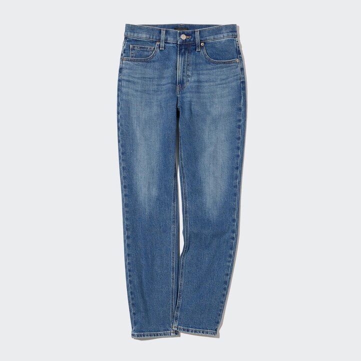 uniqlo slim fit raka ben ankellånga damjeans svarta