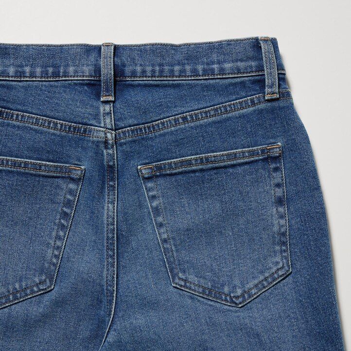 uniqlo slim fit raka ben ankellånga damjeans svarta