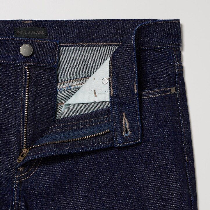 uniqlo low rise baggy fit damjeans blå