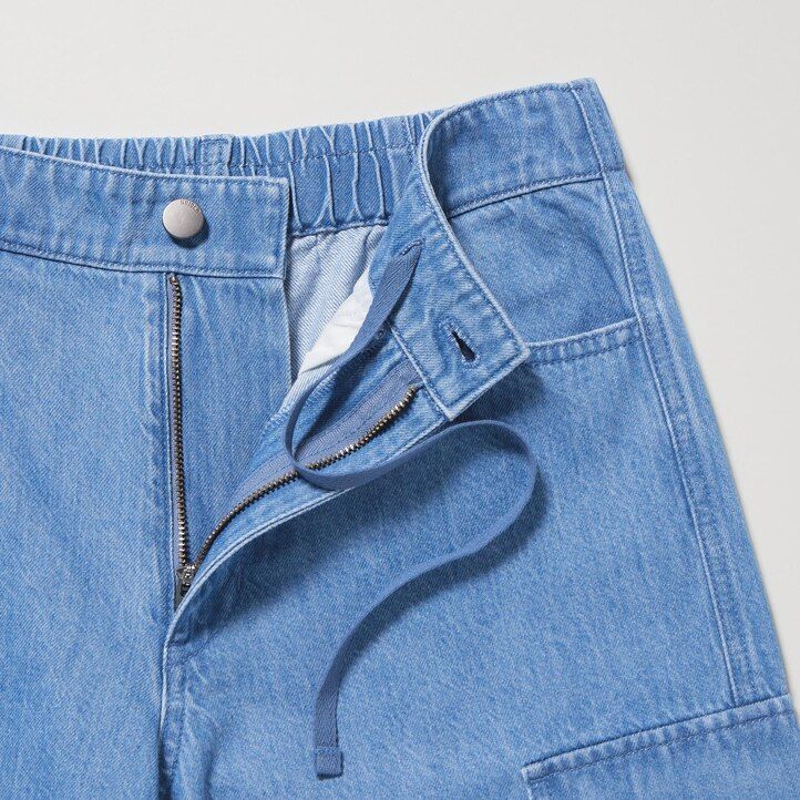blå uniqlo denim wide raka legrgo damjeans