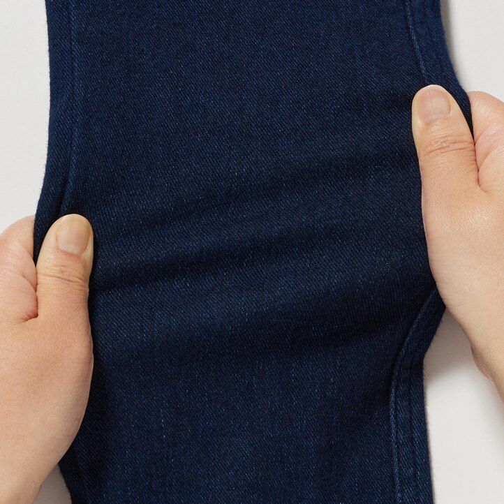 dam uniqlo ultra stretch high rise cropped jeans blå