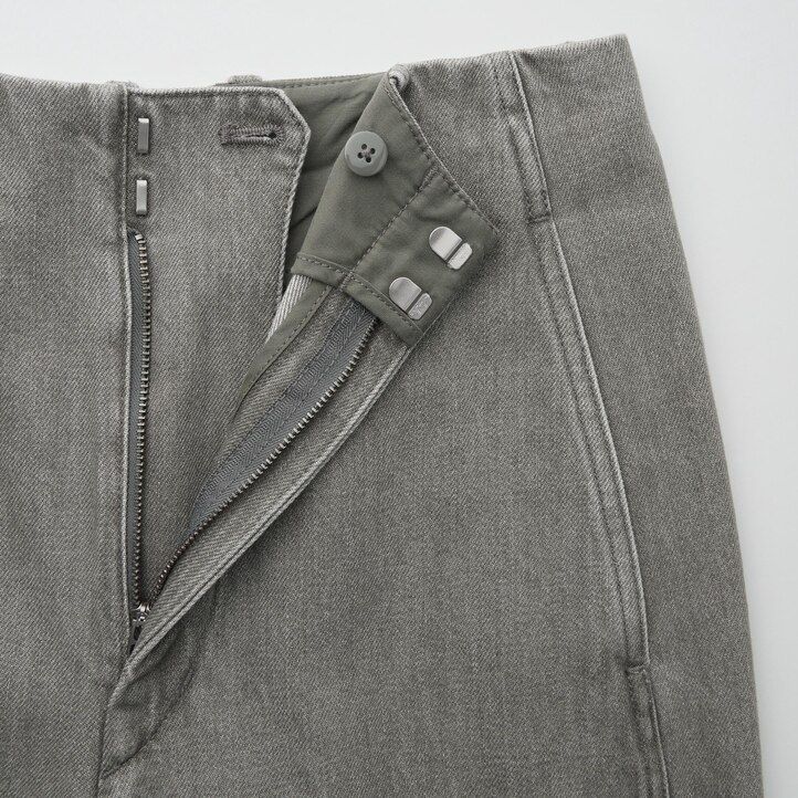 dam uniqlo raka jeans mörkgrå