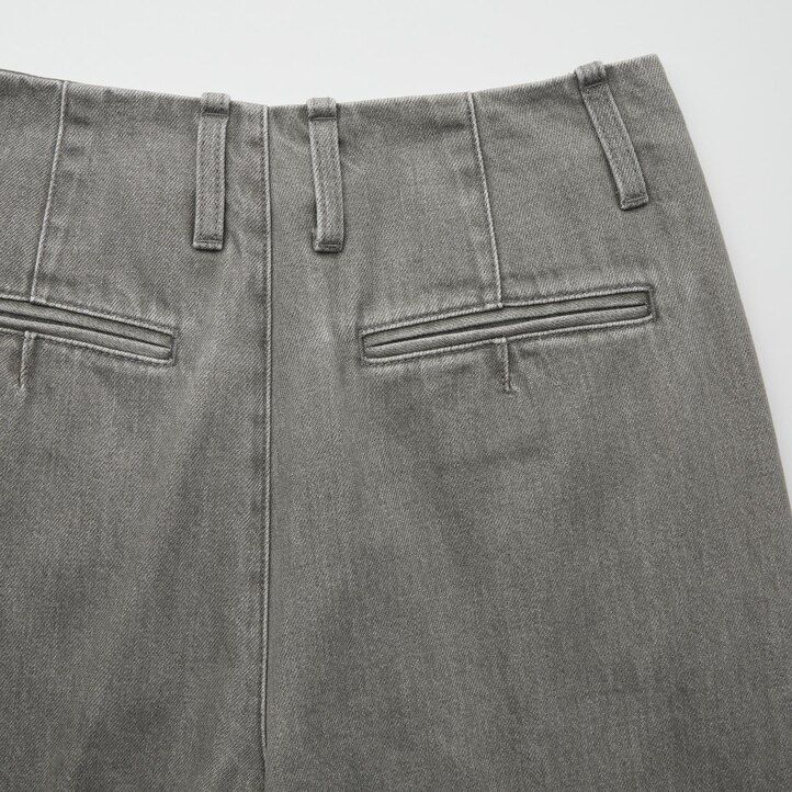dam uniqlo raka jeans mörkgrå