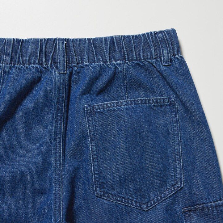 uniqlo denim wide legrgo damjeans blå