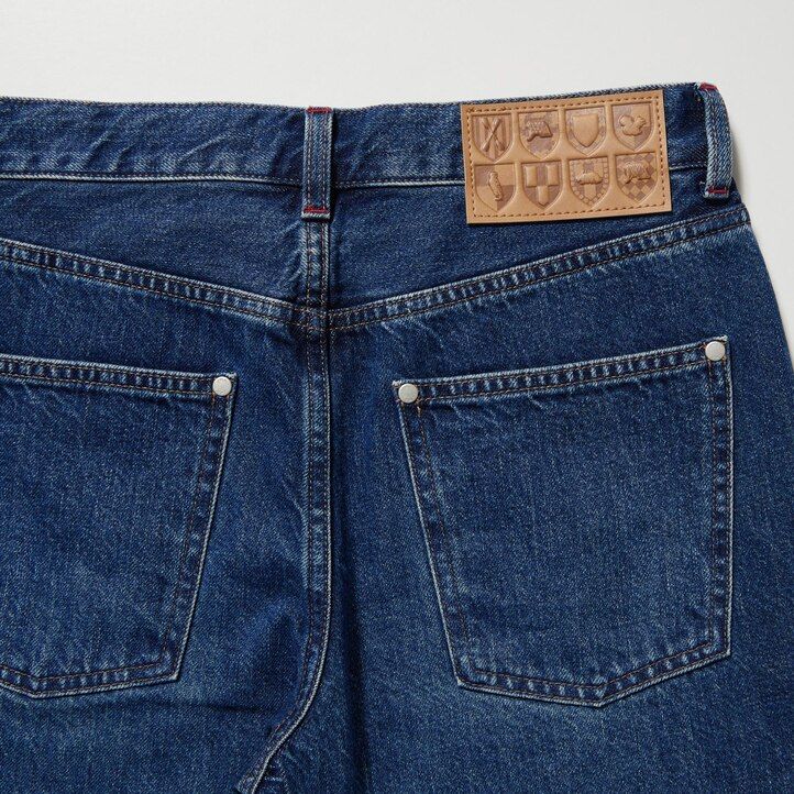 mörkgrå uniqlo slim fit raka jeans för kvinnor